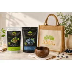   AMAIessence Fit Protein és Organic Protein Powder csomag tállal és táskával