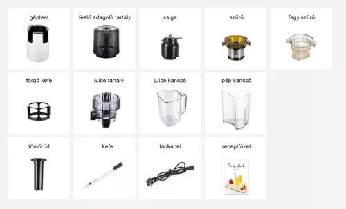 Hurom H70ST Slow Juicer (MATT FEKETE) - fémszűrővel