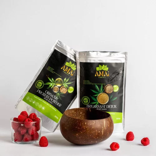 AMAIessence ORGANIC PROTEIN POWDER (100% kendermag fehérjepor), 300g